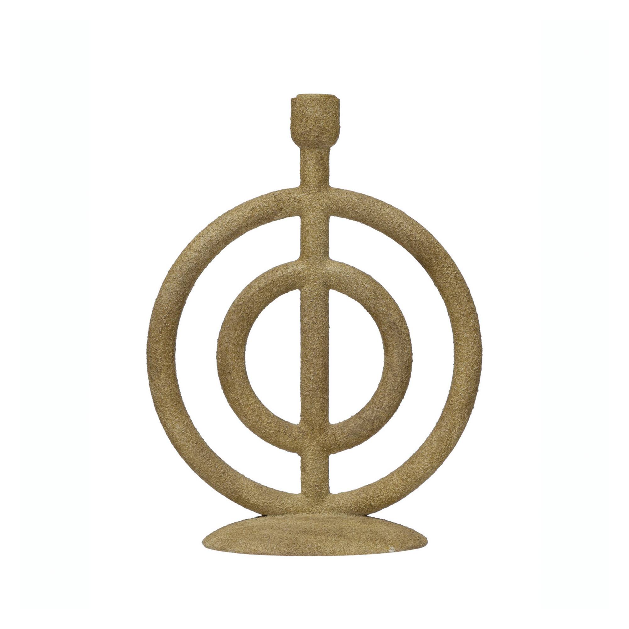 Hello Honey® 13" Sand Ringed Taper Candle Holder
